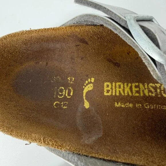 Birkenstock Gizeh Kids Toddler Sandals Thongs Flip Flops Shoes Silver Sz 12 - Picture 3 of 3